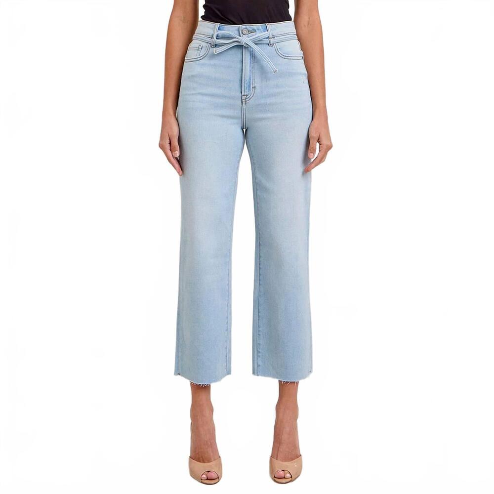 NEW HIDDEN women's tracey high rise wide straight jeans in light wash